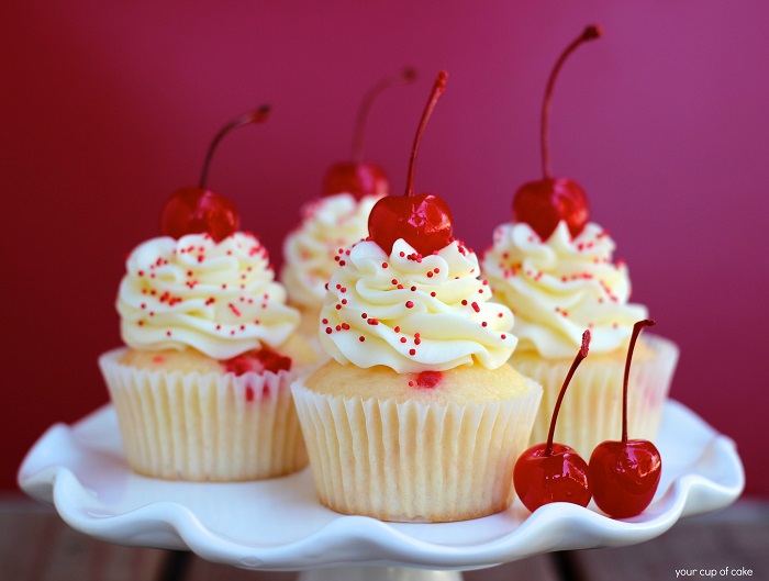 Photo Credit  http://www.yourcupofcake.com/2013/08/almond-maraschino-cherry-cupcakes.html